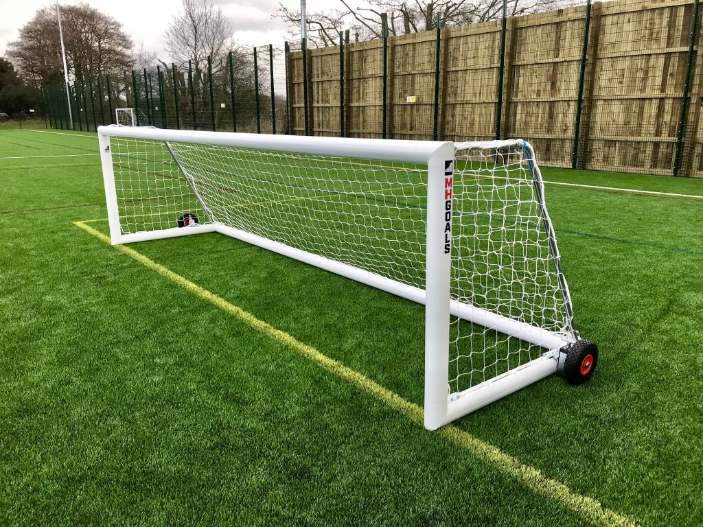 12x4 Selfweighted Wheeled Football 5v5 Goal Package: 5-A-Side Freestanding Aluminium