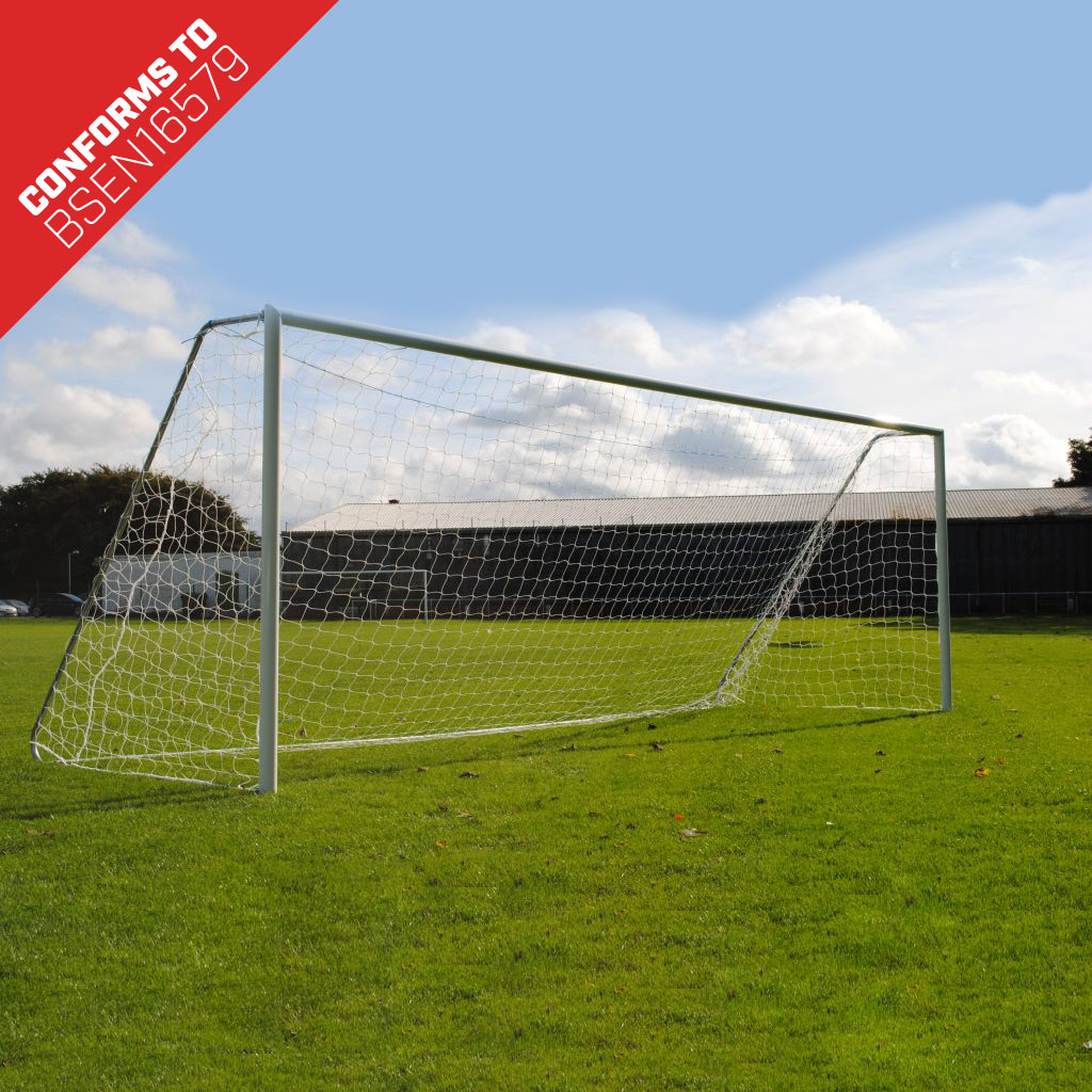 Senior Lightweight Freestanding Folding 24x8 Football Goal Package: 11-A-Side Freestanding Aluminium