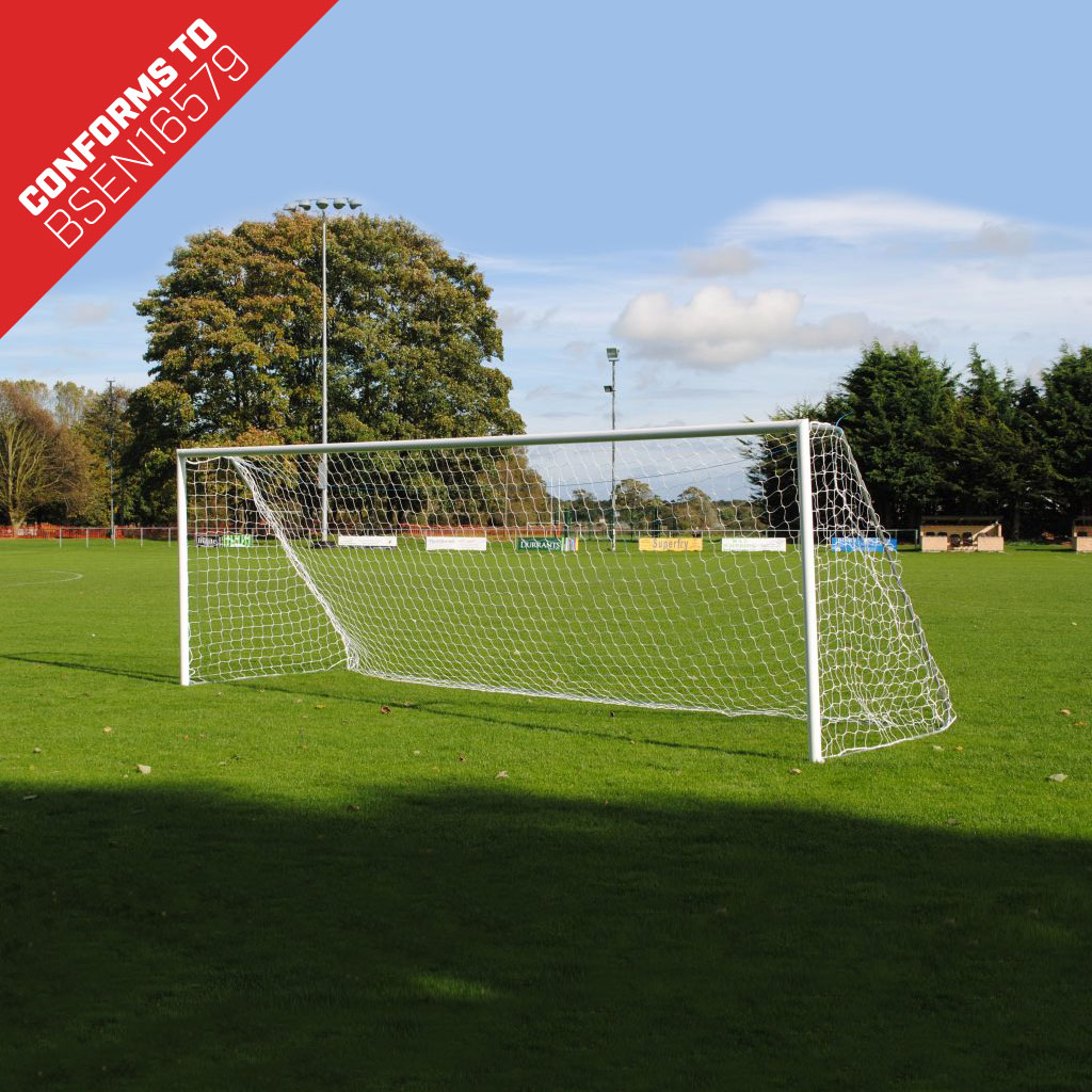 Youth Lightweight Freestanding & Folding 21x7 Aluminium Football Goal Package For 11-A-Side Football