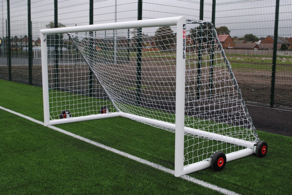 12x6 Wheeled Football Goal Package: Mini Soccer Freestanding Aluminium